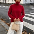thumbnail image 3 of yillto Womens Turtleneck Sweater Ribbed Knit Slim Pullover Long Sleeve Fall Fitting Mock Neck Sweaters, 3 of 4