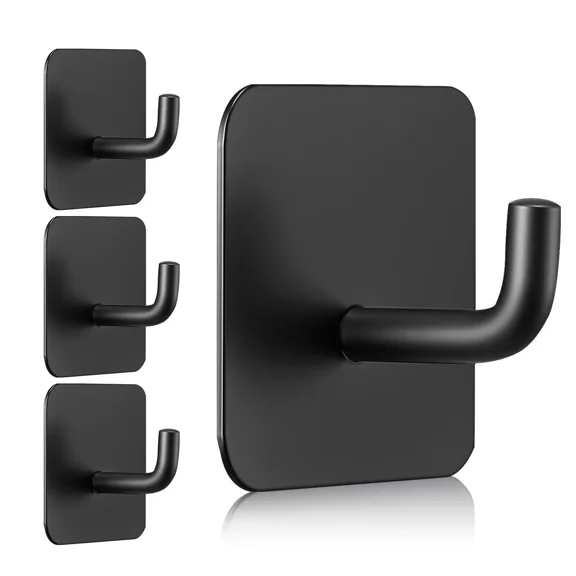 Vevor Adhesive Hooks Self-Adhesive Towel Coat Hooks 4 Pack Sticky Wall Hanger