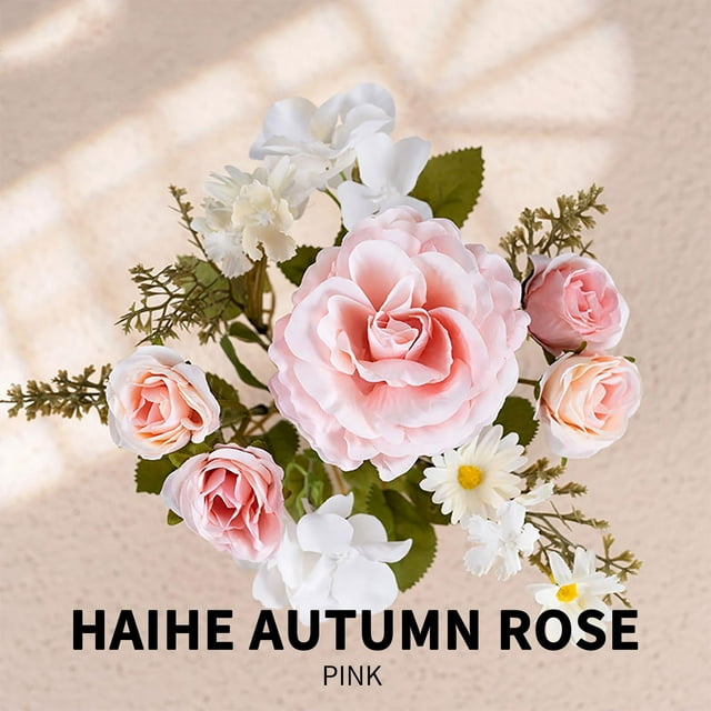 RKSTN Simulated decorations Flowers Lotus Autumn Rose Simulation Flowers Pink