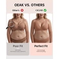 thumbnail image 4 of Sujetador cómodo inalámbrico Deep V para mujer Bra OEAK Latte S, 4 of 7