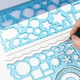 thumbnail image 2 of Gabarit de Dessin Multifonction Règle Géométrique pour Mathématiques Construction Bleu, 2 of 9