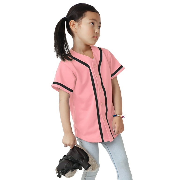 Ma Croix Kids Baseball Button Down Jersey Youth Active Athletic Uniform 