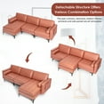 thumbnail image 5 of Costway Modular L-shaped Sectional Sofa w/ Reversible Chaise & 2 USB Ports Coral Pink, 5 of 10