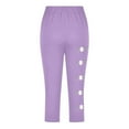 thumbnail image 4 of AUNVITO Girls Baseball Print Cropped Yoga Pants Sporty Casual Athletic Capri Pants, 4 of 4