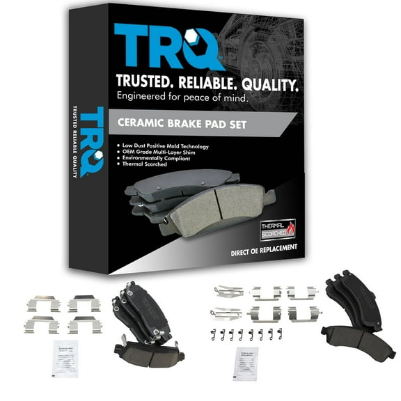 TRQ Premium Posi Ceramic Brake Pad Set Front & Rear Kit for Chevy GMC Buick BFA12995