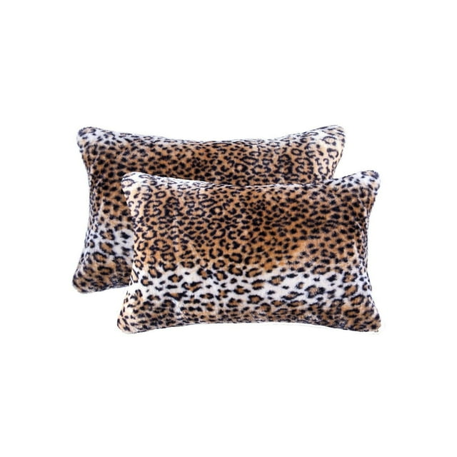BELTON FAUX FUR PILLOW 12"X20" 2-PACK