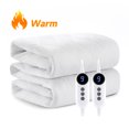 thumbnail image 1 of JUSTLET Heated Mattress Pad King Size with Dual Control 9 Heated Settings, Zone Heating Electric Mattress Pad, Auto Shut Off 2-10 Hours, Machine Washable, White, 1 of 11