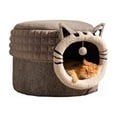 thumbnail image 6 of Cat Bed,2-in-1 Foldable Pet Sleeping Space for Enclosed Shelter & Thick Warm Safe Cushion | 11.81x9.8 Inch Cute Soft Cat Cave for Rest Spot & Indoor, 6 of 7