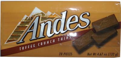 Andes Toffee Crunch Thins, 28 pieces, 4.57 oz Box (Pack of 2) by