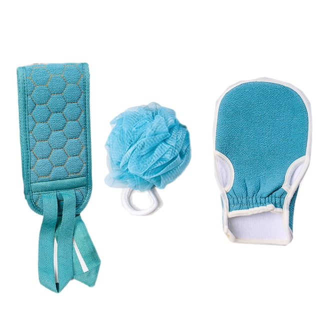 Vogacara 3 unids/set paño de limpieza corporal de fibra vegetal lavable cuello guante de ducha removedor de piel muerta accesorios de bola de baño Cuerpo del baño Vogacara CE014165-00