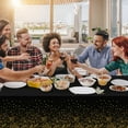 thumbnail image 4 of Tablecloths for Rectangle Tables,3 Pack 54" x 108" Plastic Table Cloth Disposable Table Covers Engagement Party Decorations, Black Gold Dot Tablecloths Disposable Tablecloth for Weddings Buffet Table, 4 of 13
