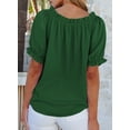 thumbnail image 5 of SHEWIN Womens Tops Off The Shoulder Blouses for Women Casual Spring Summer Cute Pleated Short Puff Sleeve T Shirts, 5 of 9