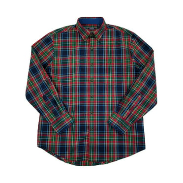Alimens & Gentle Mens Long Sleeve Red Plaid Flannel Shirts Casual ...