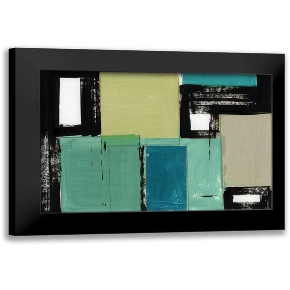 Cartissi 14x11 Black Modern Framed Museum Art Print Titled - New Emerald II