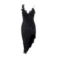 thumbnail image 1 of Vestido sexy con tirantes en V profundo, ajustado, con escote en V pronunciado, espalda al aire, falda elegante de fiesta de Spice Girl, 1 of 6