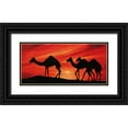 thumbnail image 1 of Dahlke, Izabella 14x9 Black Ornate Wood Framed with Double Matting Museum Art Print Titled - Walking Camels II, 1 of 4