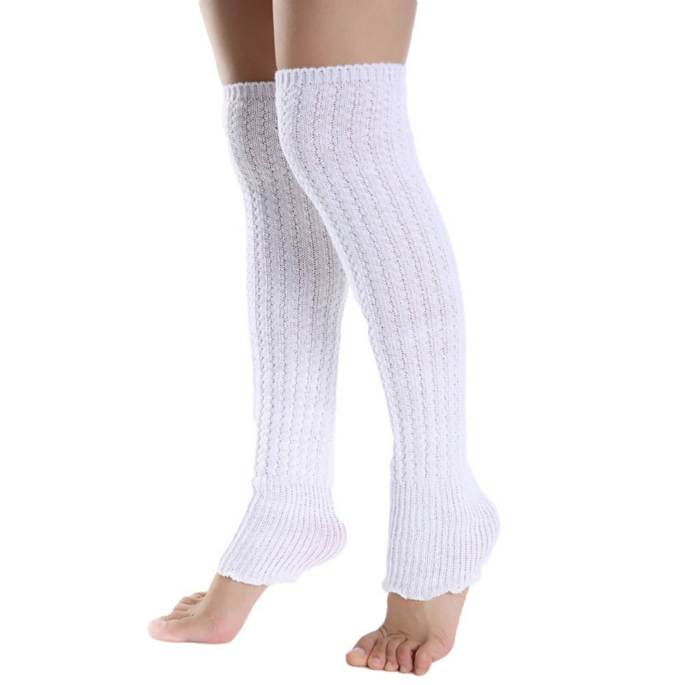 Besufy Women Leg Warmers Solid Color Knee High Knitted Leg Warmers