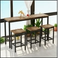 thumbnail image 2 of Modern Design Kitchen Dining Table, Pub Table, Long Dining Table Set with 3 Stools, Natural, 2 of 9