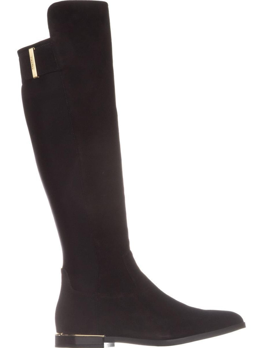Designer Calvin Klein Women s Priya Over the Knee Black Suede Boots Walmart