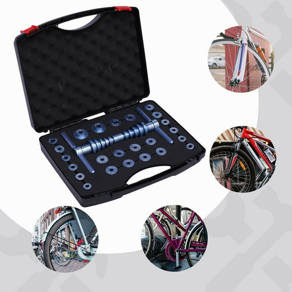 FETCOI 25PCs Bike Bottom Bracket Bicycle Hub & BB Axis Wheel Drive Bearing Installation Tool Kit Bike Bottom Bracket with Portable Case