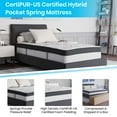 thumbnail image 5 of Flash Furniture Leo 14 Inch Metal Platform Bed Frame with 12 Inch Pocket Spring Mattress in a Box and 2 Inch Cool Gel Memory Foam Topper - Twin, 5 of 14