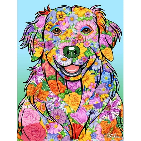 Golden Retriever - Best of Breed Flowers Design Garden Flag