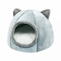 LAMIRO Pet Bed,Self-Warming 2 in 1 Cat Tent Cave for Cats and Small Dogs,Round Feline House Hut with Washable Cushion for Indoor Outdoor