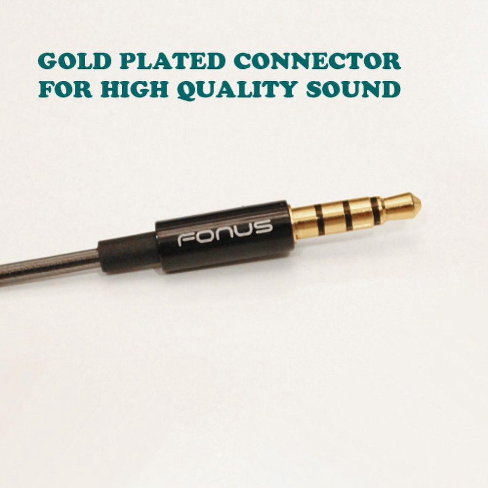 Hi-Fi Sound Wired Earphones Headphones Handsfree Mic Headset Metal Earbuds In-ear Earpieces R1B for Motorola Moto G7 Power G6 E5 Plus Play, Droid Turbo 2, e6 E4 PLUS - NABI DreamTab HD8
