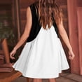 thumbnail image 6 of BangWanChi Boho Dresses for Women 2026 Women Casual Loose Patchwork Color Pleated Sleeveeless V-Neck Dress with Pocket, 6 of 7