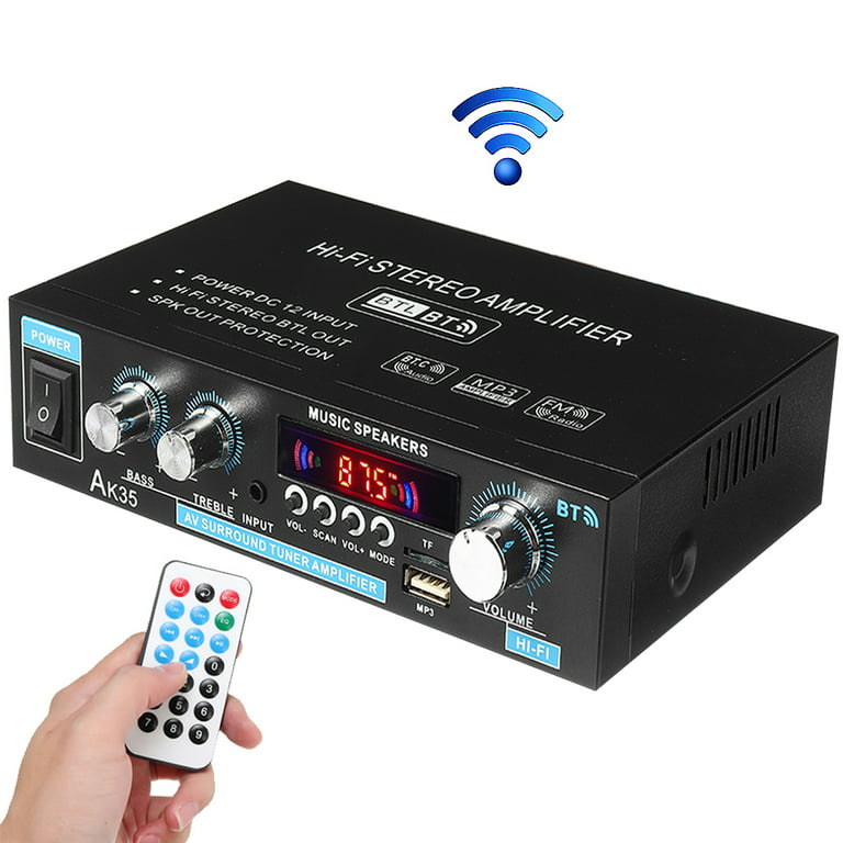 800W Power Hifi Stereo Wireless Bluetooth Audio Home Car Surround Sound Amp Receiver Speaker with Remote Control LCD Digital USB/SD Card Readers RCA AUX - Walmart.com