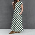 thumbnail image 6 of Summer Dresses for Girls with Pockets Size 6-12 Toddlers Kids Trendy Stripe Printed Short Sleeve Crew Neck Going-Out Long Maxi Dress, 6 of 7
