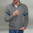 thumbnail image 2 of AWZXDE Men's Solid Color Half Zip Casual Sweatshirt, Versatile Long Sleeve Pullover Jacket Grey,S, 2 of 4