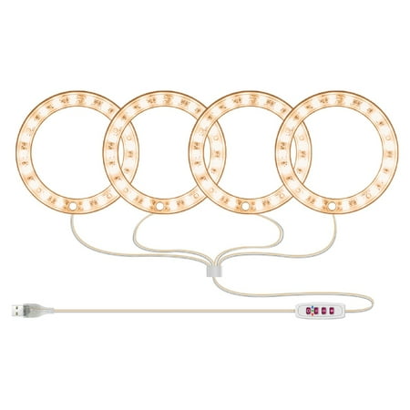 

LED Grow Lamp Angel Ring Three Spectrum Optional 1 to 4 Indoor Vegetable Succulents Plant Growing Light for Home