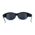 thumbnail image 2 of Polarized 61mm Luxury Large Oval Round Fashion Fit Over Sunglasses Black Blue, 2 of 4