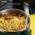 thumbnail image 3 of 1Pc Instant Noodle Bowl with Handle and Lid Stainless Steel Bowl Soup Container, 3 of 8