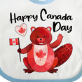thumbnail image 4 of Inktastic Happy Canada Day Cute Red Beaver with Canadian Flag Boys or Girls Baby Bib, 4 of 4