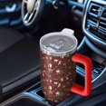 thumbnail image 6 of Red Christmas Santa Pattern Tumbler with Handle and Lid,40oz Double Wall Vacuum Insulated Tumbler,Cups Gift for Women and Men, 6 of 7