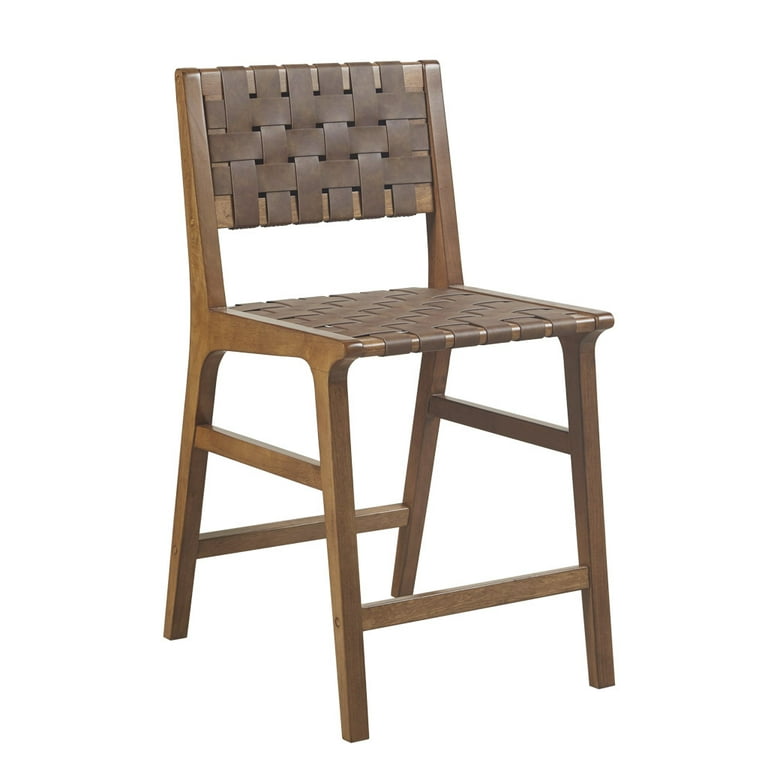 CoSoTower Faux Leather Woven Counter Stool 24