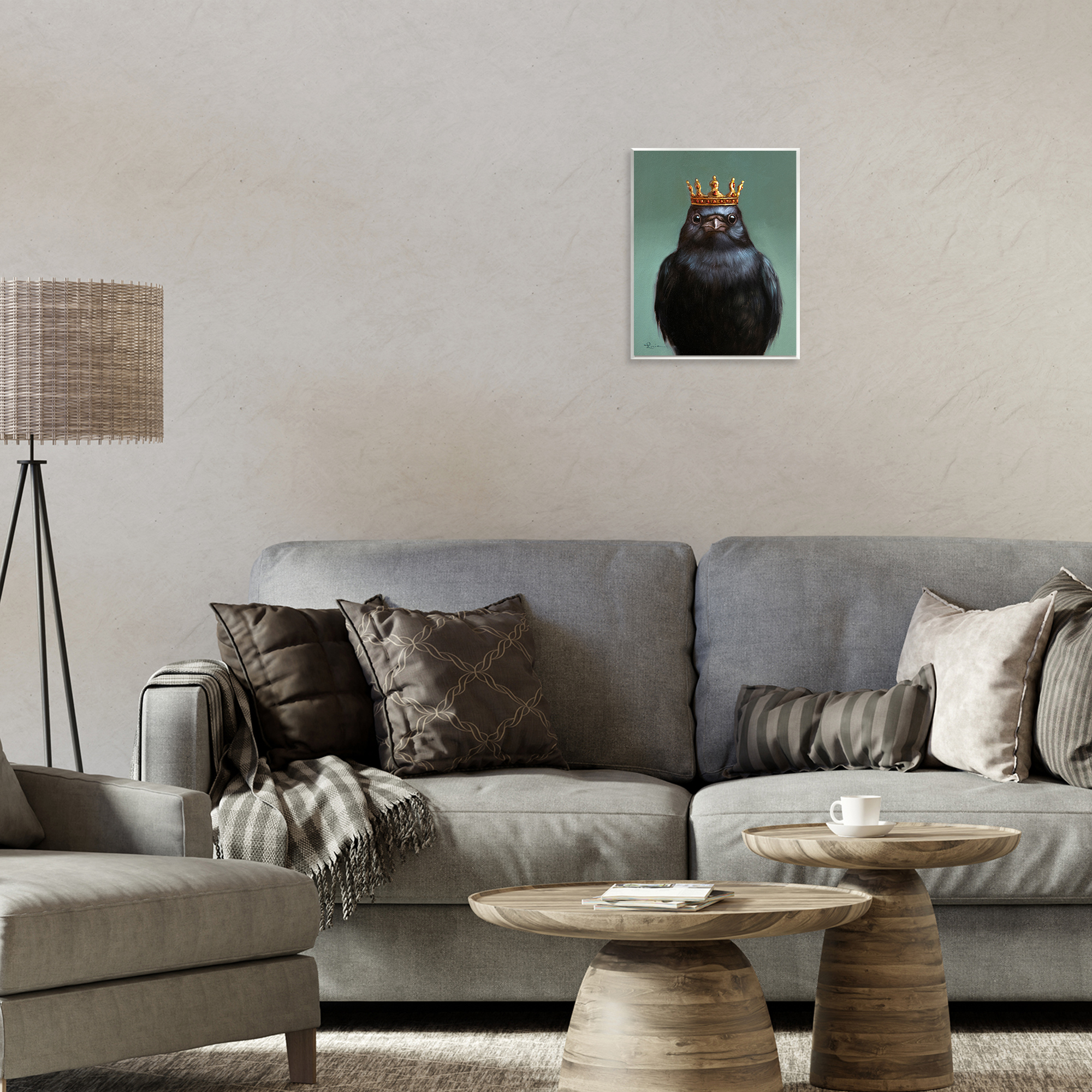 King Crow Portrait Wall Plaque Art, design by Lucia Heffernan