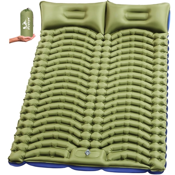 Colchoneta doble Pretyw ultraligera con almohada para acampar
