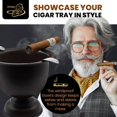 thumbnail image 5 of Stinky Cigar Tall Cigar Ashtray with 4 Stirrups for Indoor & Outdoor Use | Windproof Design with 4.25 inch Deep Bowl for Cigars, Perfect Cigar Accessory for Aficionados & Home Decor - Chocolate Brown, 5 of 14
