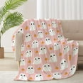 thumbnail image 2 of Cute Ghost Pumpkin Pink Blanket Halloween Lightweight Throw Blanket for Women Men Soft Cozy Fleece Couch Living Room Bed Blanket for Kids Girls Boys—All Season X-Small 40x30In (Toddler) PET, 2 of 6