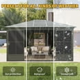 thumbnail image 3 of 12x14FT Outdoor Sunroom, All-Season Solarium Gazebo with Galvanized Steel Roof, Sliding Doors, Detachable PVC Screen, Aluminum Permanent Sun Room for Patio Deck Garden, 3 of 8