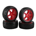 thumbnail image 3 of Milaget 4 Pcs Jantes et Pneus RC de Rechange pour Modification de Véhicules Buggy Modèle 1/10 Rouge, 3 of 7