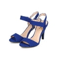 thumbnail image 5 of Qupid ED38 Women Nubuck Open Toe Hook And Loop Single Sole Slingback Sandal - Black (Size: 8.5), 5 of 6