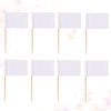 White Labels 100pcs DIY Blank Toothpick Flag White Cupcake Topper Fruit Cocktail Picks Holiday Party Cake Decorations for Pudding Cake Dessert Beef Steak White Paper Cups