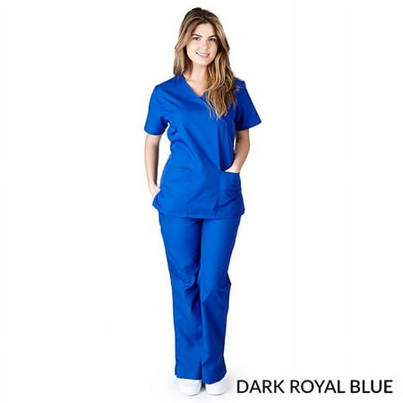 NATURAL UNIFORMS - FREE SHIPPING WOMEN SOLID MOCK WARP TIE BACK SCRUB SET