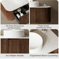 thumbnail image 3 of 30" Modern Floating Bathroom Vanity with Sink, Wall-Mounted Cabinet with Ultra-Thin Ceramic Basin and Marble Top, Extra Large Storage Drawer, Soft-Close Design, Dark Walnut, 3 of 7