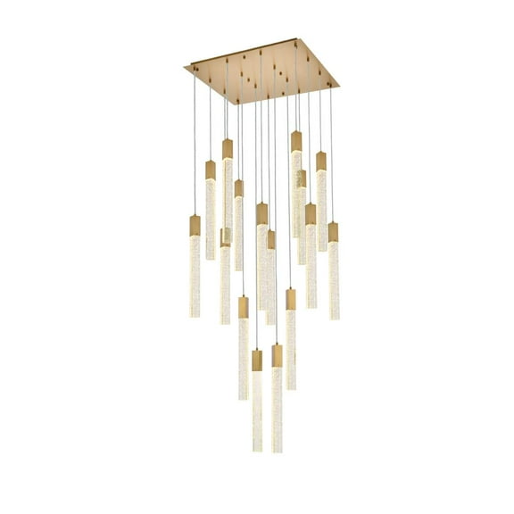 Weston 16 lights pendant in satin gold