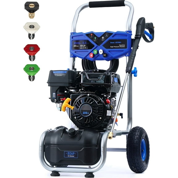 Efurden Gas Pressure Washer, 3500 PSI and 2.3Max GPM Power Washer with 4 Quick Connect Nozzles, 25 Ft Hose for Cleaning Floors, Cars, Patios